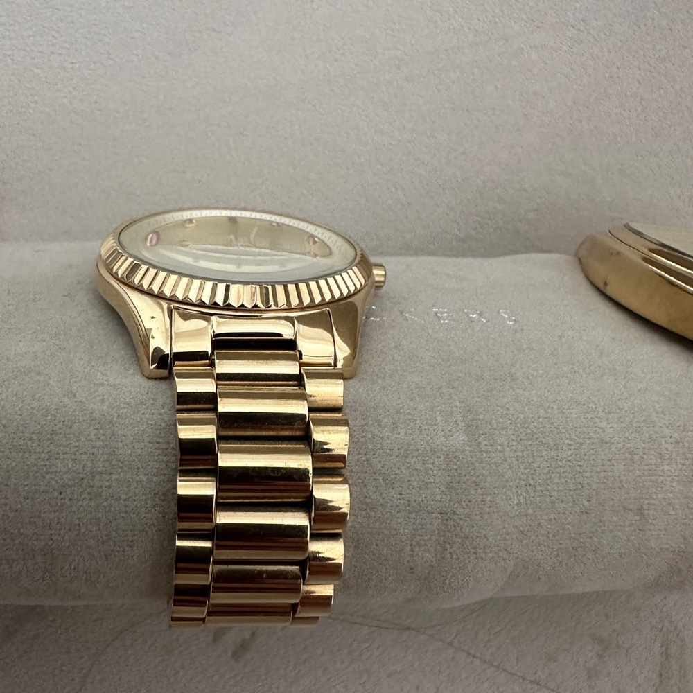 Michael Kors Gold Watch with Red Accents - Picture 2 of 9